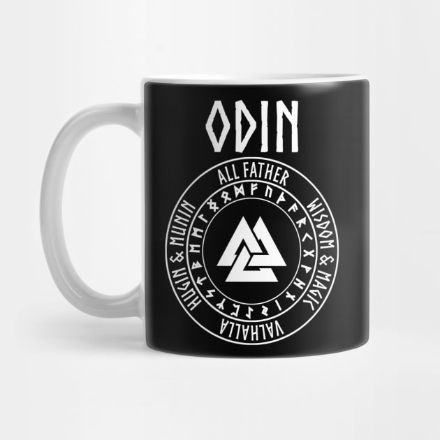 Odin Viking God Valknut with Runes by AgemaApparel